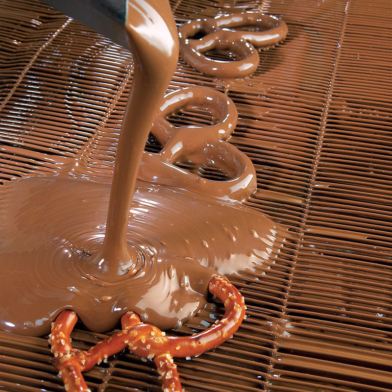 chocolate covered pretzel enrober